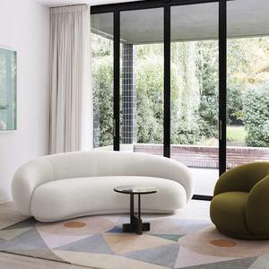 Sofá curvado Boucle suave de espuma de alta densidad de diseño moderno, muebles de sala de estar, sofá para el hogar - Product Image 5