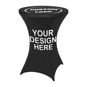 Housses de table cocktail modernes personnalisées à bords surélevés, imprimées en spandex, pour la maison, l'extérieur, les mariages et les fêtes, en tissu plastique - Product Image 1