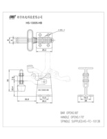Pince à genouillère horizontale à dégagement rapide HS-13005-HB avec embout de pression en caoutchouc, capacité de maintien de 68 kg (150 lb)
