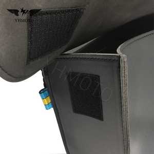 YHMOTO Universal Motorcycle Leather Saddle Side Bag Luggage <b>Box</b> Package - Product Image 5