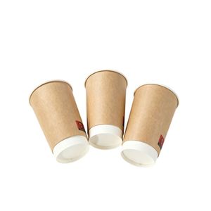 Gobelets en papier kraft jetables personnalisés 12oz 16oz 22oz Gobelets à café en papier à double paroi - Product Image 4