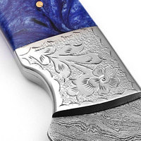Couteau de chasse en acier Damas forgé à la main, couteau à désosser pour le camping, instrument utilitaire d'extérieur, couteau à manche en bois