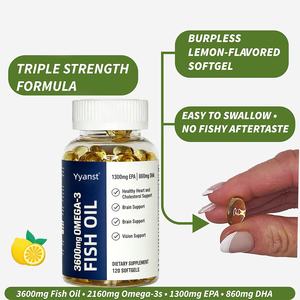 Soutien OEM/ODM pour la fonction cérébrale et la mémoire, la santé de la vue, huile de poisson oméga-3 de haute qualité en gélules pour adultes, sans gluten - Product Image 3