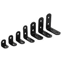 Support d'angle triangulaire en L simple face robuste thermolaqué, accessoires de support standard, vis, pour meubles