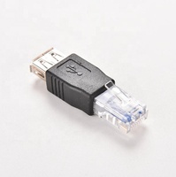 Adaptateur Ethernet USB 2.0 femelle vers RJ45 mâle pour ordinateur portable Sortie AC Routeur LAN Réseau PVC noir pour utilisation sur ordinateur portable