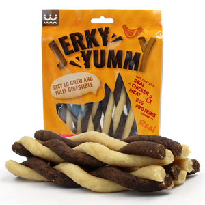 Nutrición saludable comida para mascotas doble color perro Cecina golosinas Jerky delicioso perro Pato masticar carne tratar palos pollo queso sabor - Product Image 3