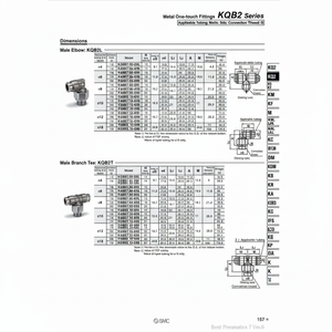 Raccords à une touche en métal SMC Pneumatics KQB2L04-G01 pièces pneumatiques - Product Image 1
