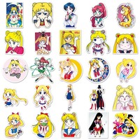 51 Uds decoración directa de fábrica portátil Ipad taza de agua troquelada autoadhesiva etiqueta adhesiva vinilo PVC Sailor Moon Anime pegatinas