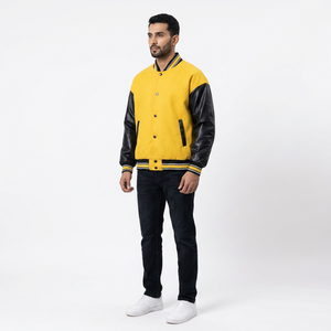 Custom Embroidered Stand Front Letterman Varsity <b>Jacket</b> Wholesale High Quality Cotton Sleeves College <b>Baseball</b> <b>Jacket</b> <b>Men</b> Winter - Product Image 1