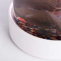Lámpara de iluminación LED con logotipo personalizado, marco de fotos acrílico luminoso con relleno de agua líquida, Bola de cúpula brillante, globo de nieve
