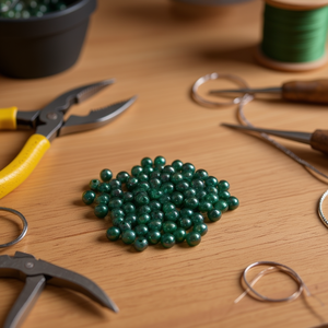 Ilan Abalorios Perline Acriliche Iridescenti 8mm 19g Verde Scuro - Product Image 3