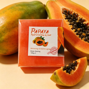 Papaya <b>Soap</b> Whitening Brightening Face Body Kojic Acid Turmeric <b>Soap</b> OEM Private Label Wholesale - Product Image 1