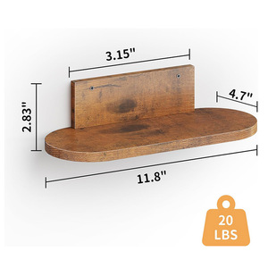 Wooden Wall-Mounted Floating Shelf 3-Tier Brown Office Organizer Multifunctional <b>Storage</b> <b>Rack</b> - Product Image 4
