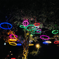 Kreisförmige LED-Wunsch ring leuchten Wasserdichte farbige Lichterketten im Freien für dekorative Straßen baum beleuchtung