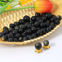 Vente en gros de sphères en obsidienne dorée, cristaux polis, pierres de guérison pour ornements Feng Shui, boule de cristal spirituelle pour cadeaux