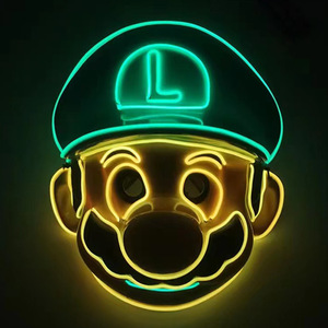 <span class=keywords><strong>Masque</strong></span> lumineux LED <span class=keywords><strong>Mario</strong></span> Super <span class=keywords><strong>Mario</strong></span>, <span class=keywords><strong>masque</strong></span> de dessin animé, jeu, anime, fête costumée, spectacle, <span class=keywords><strong>masque</strong></span> lumineux LED pour fête d'Halloween - Product Image 6
