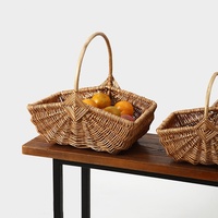 Panier tissé à la main en saule pour fruits et légumes, panier cadeau tissé, panier de rangement pour articles ménagers, panier portable pour pique-nique en plein air