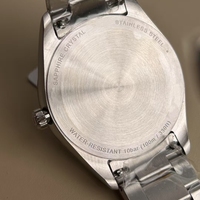 Montre-bracelet pour homme de luxe de la marque TS, en acier inoxydable bicolore, cadran bleu marine, quartz analogique, avec cristal saphir