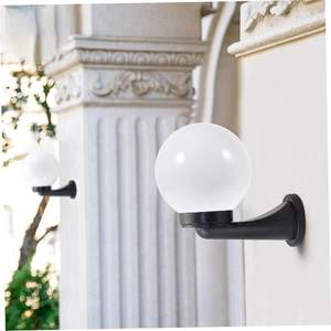 Abat-jour mural sphérique moderne en verre soufflé blanc, étanche, pour éclairage extérieur de jardin et cour chinoise - Product Image 2