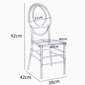 เก้าอี้นโปเลียน Chiavari ทำจากพลาสติกคริสตัลใสทำจากอะคริลิคสำหรับงานแต่งงานใน<span class=keywords><strong>โรงแรม</strong></span>กิจกรรมกลางแจ้งห้องนั่งเล่น - Product Image 6