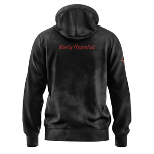 Healy Sportswear Hombres Sin cuerda Algodón Zip up Hoodie Chenille OEM Bordado Hoodie Custom Acid Wash Drop Shoulder Hoodie Skulls - Product Image 3