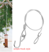 Chaîne de suspension en acier pour mangeoire à oiseaux, revêtement en PVC, crochets flexibles pour branches, protection pour jardinières et décorations