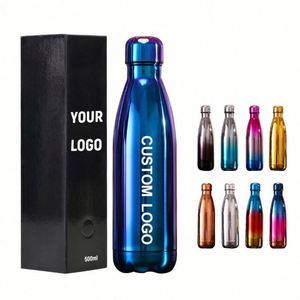 Design 500ML 750ML 1000ML Vacuum Insulated Travel Water Bottle Leak-Proof Double Walled Cola Shape Stainless Steel Water Bottle - Product Image 1