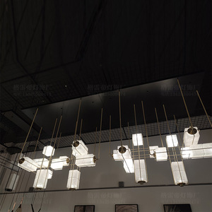 Lámpara de Araña Combinada para Vestíbulo de Hotel o Villa de Lujo, Estilo Chino Moderno, para Restaurante, Bar, Mesa de Comedor Larga, Sala de Estudio o Salón de Té - Product Image 3