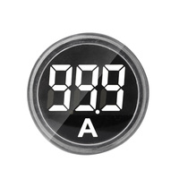 Compteur de courant circulaire ST16A-Surveillance AC 0-100A, affichage LED, transformateur de courant externe Ampèremètre rond 5 couleurs 60-500V