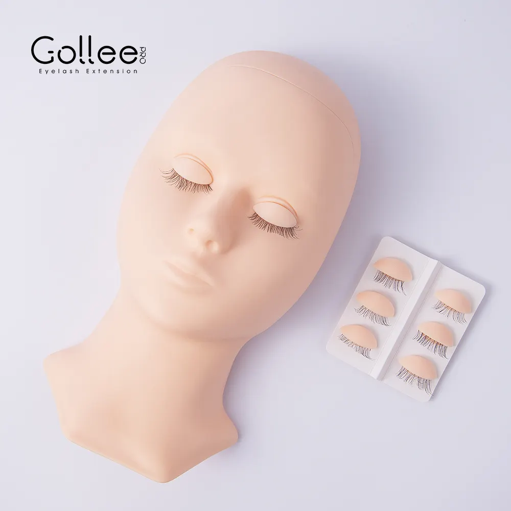 2021 реалистичный манекен для практики, голова куклы Gollee для наращивания ресниц, тренировочный манекен для ресниц со съемными веками