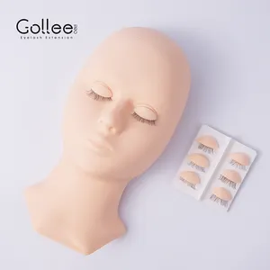 Gollee 2021逼真的练习人体模型人偶头用于睫毛延伸训练睫毛人体模型与可拆卸眼睑