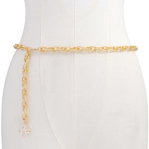 Women's Pearl <b>Cross</b> <b>Chain</b> Waist <b>Chain</b> Single Layer Imitation Pearl Daily Wear Fashion Body <b>Chain</b> - Product Image 1