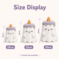 Peluche bougie blanche d'Halloween personnalisée, jouet en peluche doux, breloque de sac, décoration de fête, polyester, coton PP, faible MOQ, OEM, ODM