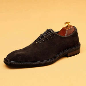 Zapatos Oxford de Vestir para Hombre, Negros, de Ante Sintético, con Punta en Pico, con Cordones, Color Sólido, Formales, para Todas las Temporadas, Suela de Goma, Envío Directo - Product Image 5
