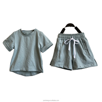 Ensemble de vêtements pour garçons personnalisés printemps-été, tricot en coton, manches courtes + shorts, tenues pour bébés garçons