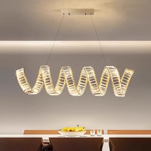 Lámpara de araña de cristal moderna, luz LED ovalada para el hogar, comedor, sala de estar, accesorio de iluminación - Product Image 5