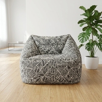 Sillón Puff Triangular de Olefin, Sofá Perezoso Caterpillar con Funda Extraíble, Sofá de Suelo para Ocio en Interiores