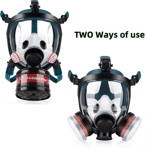 Máscara de Gas Respiradora de Cara Completa, Apta para Productos Químicos, Pintura, Pesticidas, Lucha Contra Incendios, Polvo, con Doble Cartucho Químico - Product Image 4