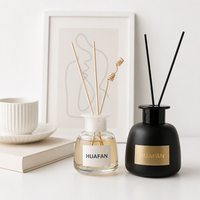 Bouteille diffuseur à roseaux en verre transparent 100ml 200ml, très vendue, conteneur vide pour parfum d'intérieur, logo personnalisé