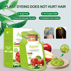 Краска для волос <span class=keywords><strong>Apple</strong></span>, коричневая, 30 мл * 10 саше, малый размер, с растительными экстрактами, для женщин, стойкий цвет, легкое нанесение, оптом - Product Image 2