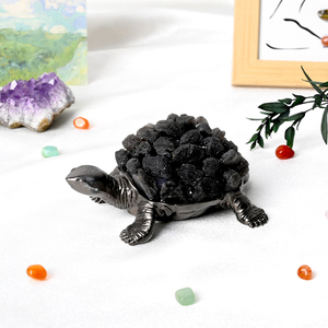 Lampe de nuit en pierre naturelle d'améthyste et de citrine en forme de <span class=keywords><strong>tortue</strong></span> pour la décoration intérieure, idéale pour l'énergie du salon et la lithothérapie en gros. - Product Image 5