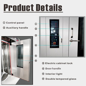 فرن دوار تجاري 64 صينية يعمل بالكهرباء والغاز والديزل بسعر تنافسي، فرن دوار بسعر معقول لخبز البسكويت - Product Image 4