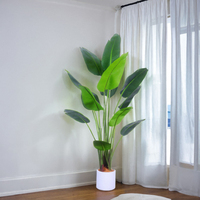 Plantes artificielles presque naturelles en pot, palmier, bananier, feuilles d'intérieur, plante verte, plante artificielle, décoration d'intérieur, bonsaï