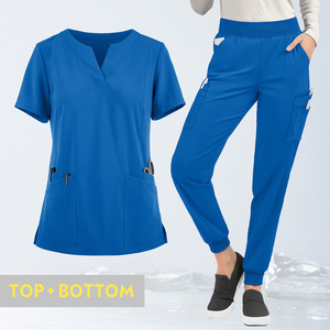 Scrubs Set Royal Blue Unisex Moisture Wicking Hospital Uniforms For Doctors Nurses Operating Room Staff Spa Beauty Salon Workers - Product Image 5