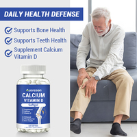 Complément alimentaire Springland OEM Calcium Vitamine D en gélules molles 1000mg, complément pour la santé des os et des dents, gélule molle végétalienne Calcium Vitamine D