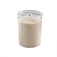 Conteneur de stockage de riz hermétique en PET transparent, distributeur de céréales avec couvercle anti-parasites pour le stockage alimentaire en cuisine