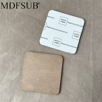 Alas Cangkir MDF Persegi 90x90mm 3mm Bersertifikasi CARB P2 EN71 untuk Sublimasi, Logo Kustom, Alas Cangkir MDFSUB