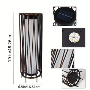 Solar Rattan Lamp Vertical Outdoor Garden <b>Light</b> Waterproof LED Courtyard Decoration Lawn Lighting - Product Image 5