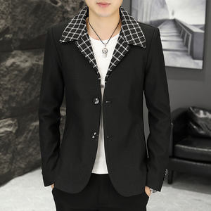 Blazer <span class=keywords><strong>de</strong></span> costume pour homme <span class=keywords><strong>de</strong></span> luxe, coupe slim, simple boutonnage, style coréen, à carreaux, tendance, vente en gros - Product Image 4