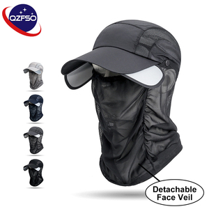 Casquette de baseball unisexe avec voile facial détachable anti-insectes, visière extensible et design en maille respirante pour l'aventure - Product Image 1